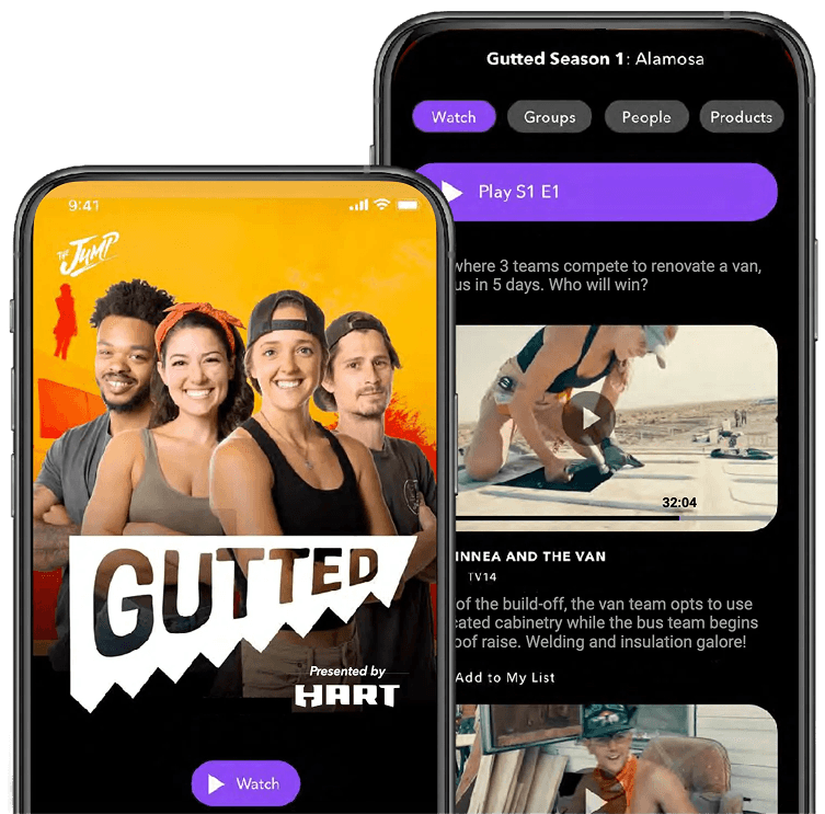 Gutted streaming on The Jump app